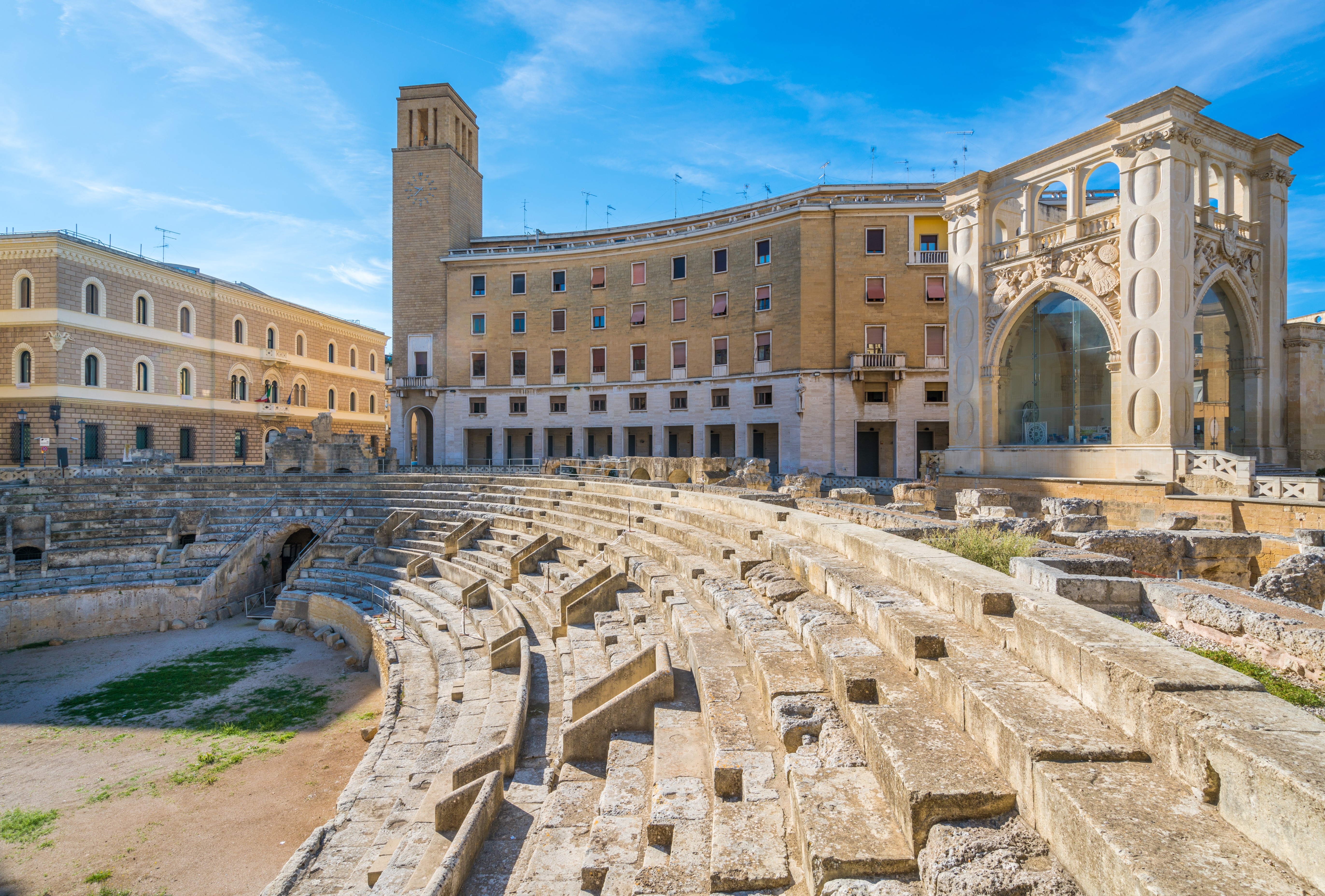 Anfiteatro romano en Lecce, Puglia, viaje a Italia