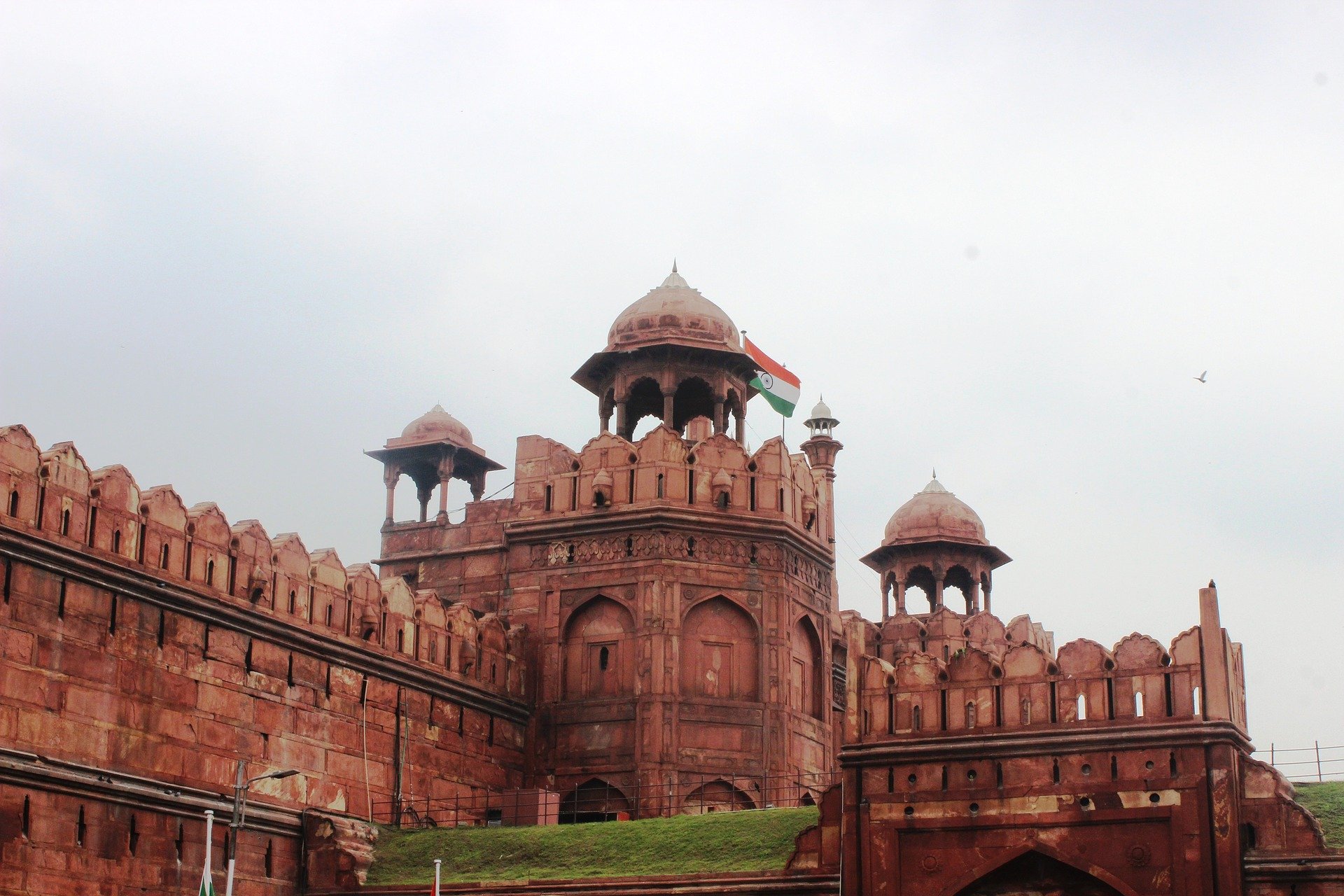 Arquitectura del Fuerte Rojo en Delhi, viaje a la India
