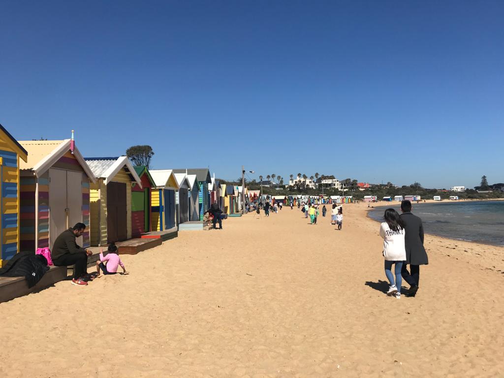 Casas de colores en Brighton Beach en Melbourne, Australia
