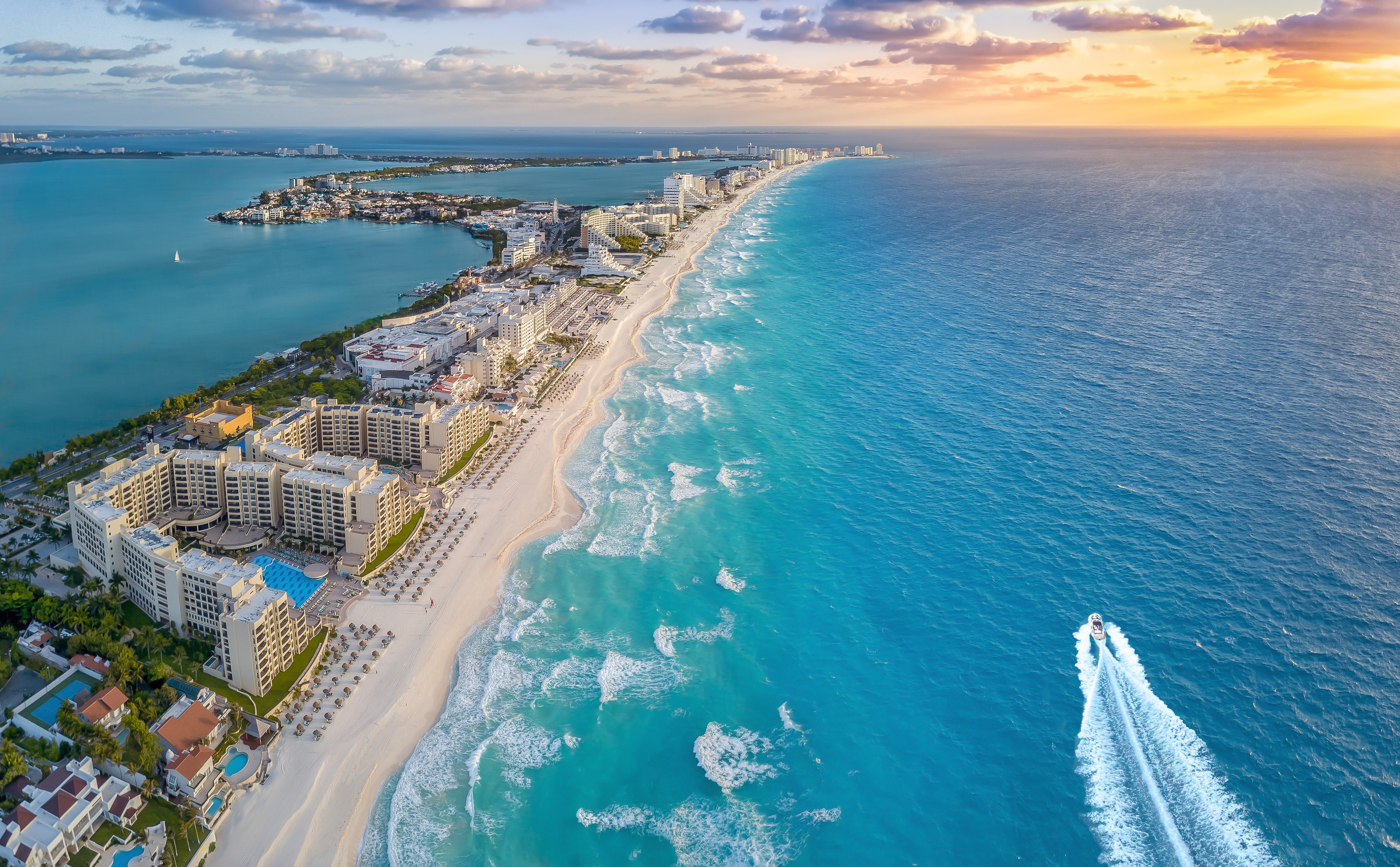 Foto aérea de Cancún en Riviera Maya, México