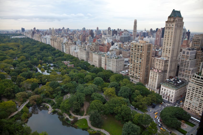 Vista aérea de Central Park en Nueva York