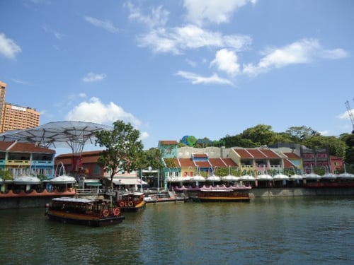 Clarke Quay a orillas del Singapore River