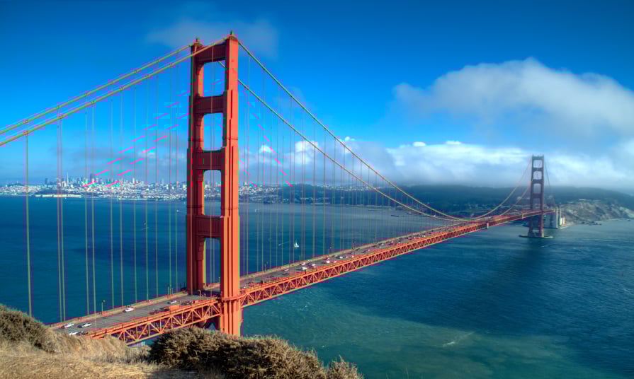 Golden Gate en San Francisco en un road trip por California