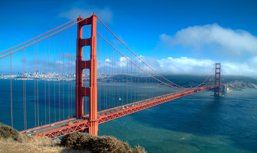Golden Gate en San Francisco en un road trip por California