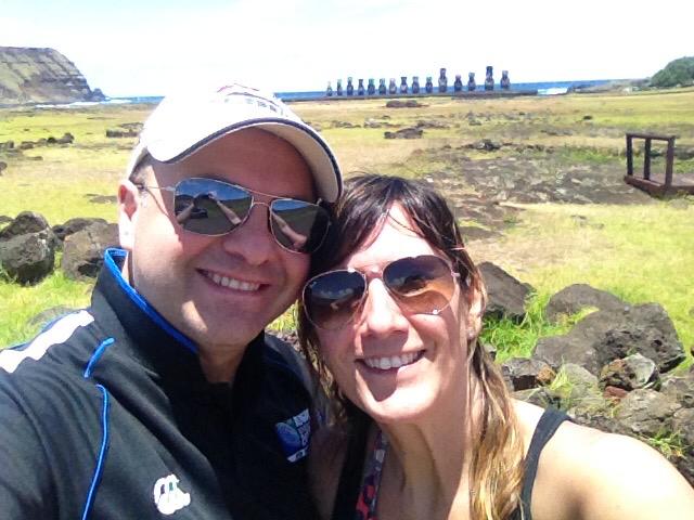 Moáis de Ahu Tongariki en un viaje a Isla de Pascua