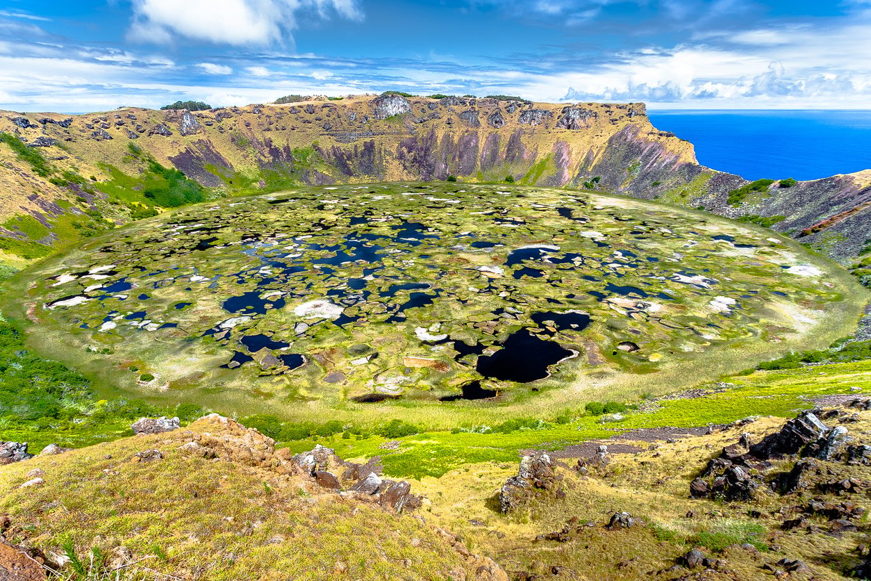 Rano Kau en un viaje a Isla de Pascua