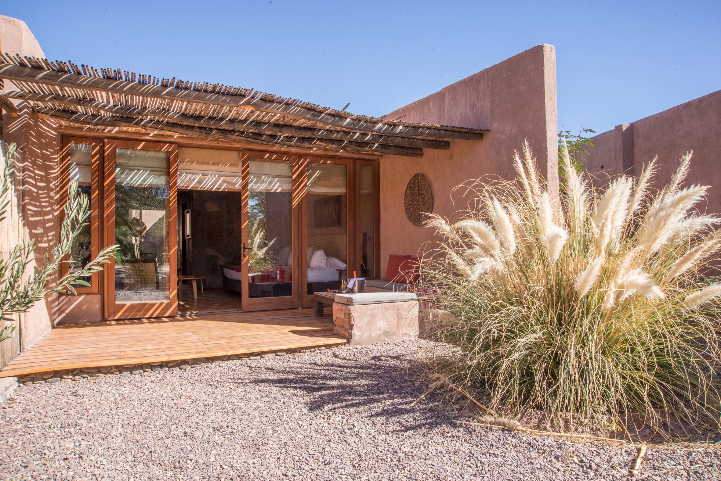 Terraza de una habitación del del Hotel Cumbres San Pedro de Atacama