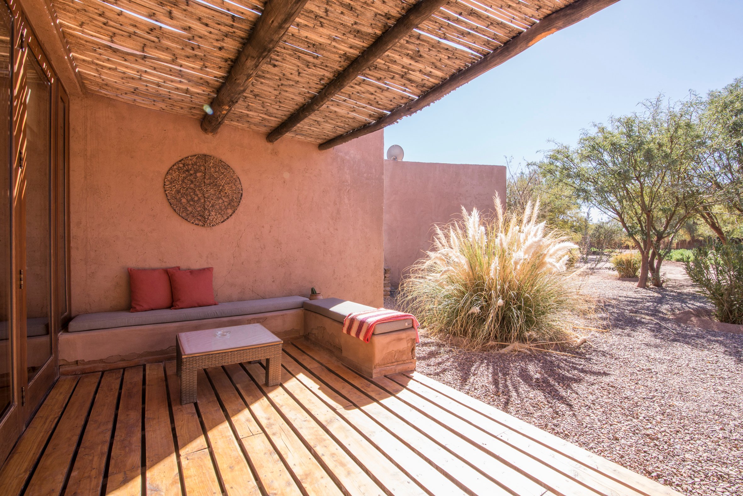 Terraza privada de una habitación del Hotel Cumbres San Pedro de Atacama