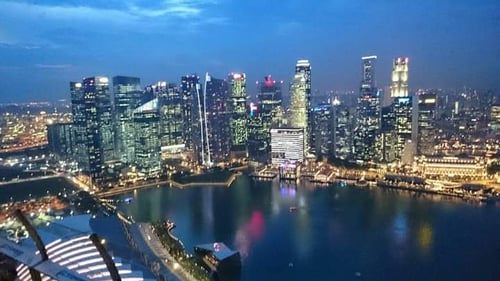 Vista a Singapur desde el Hotel Marina Bay Sands