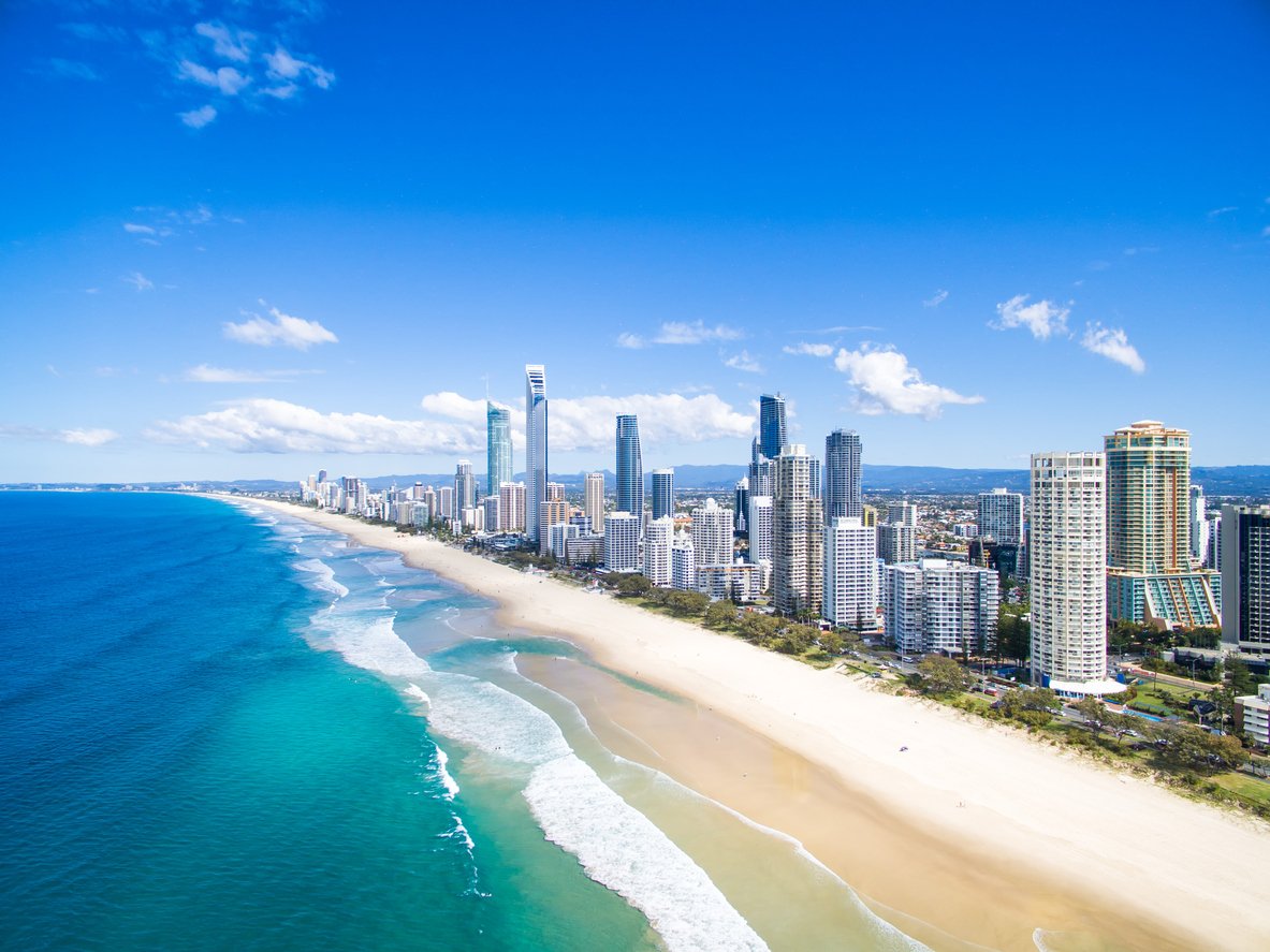 Vista aérea de Gold Coast en Australia