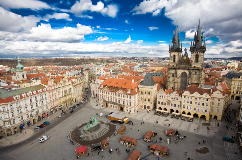 Vista aérea de Praga, capital de República Checa