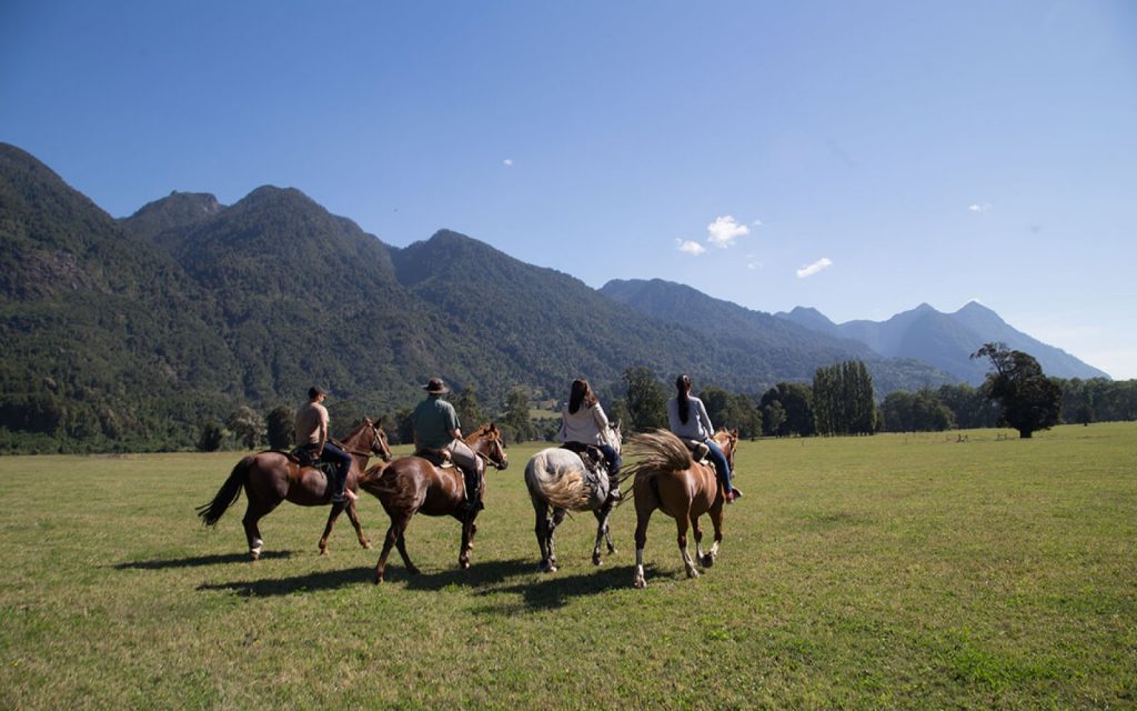 Grupo cabalgando