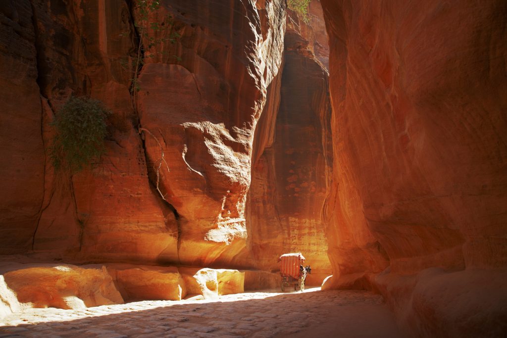 Siq en Petra, Jordania